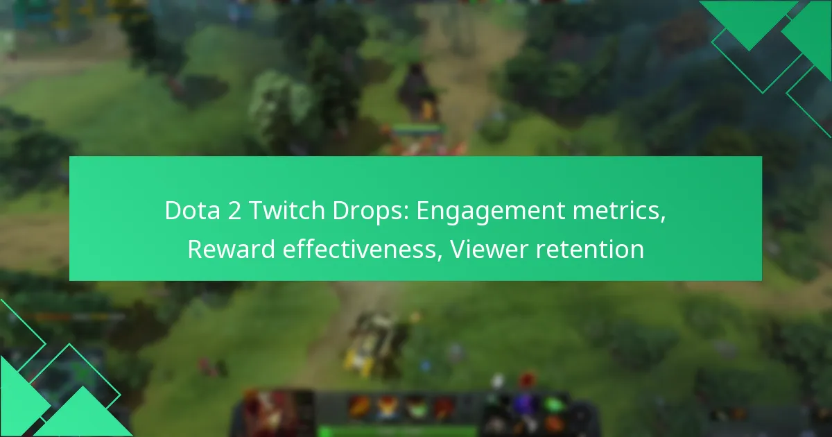 Dota 2 Twitch Drops: Engagement metrics, Reward effectiveness, Viewer retention