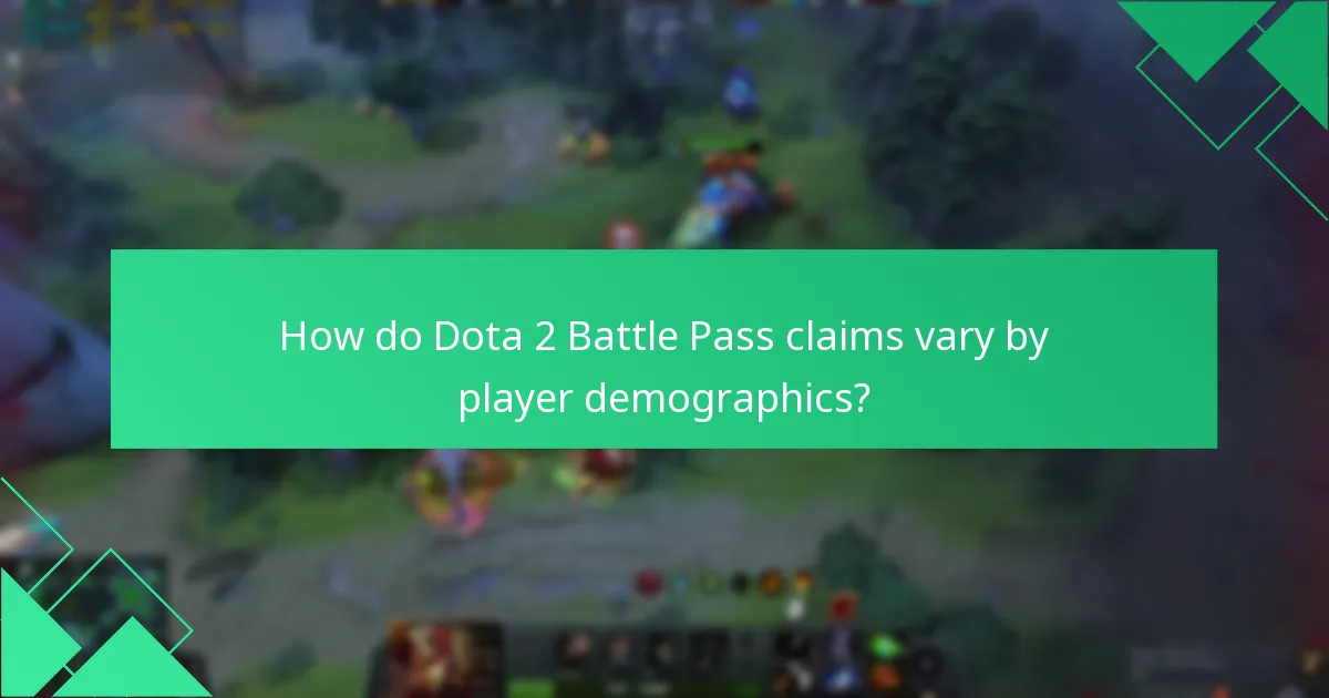 How do Dota 2 Battle Pass claims vary by player demographics?