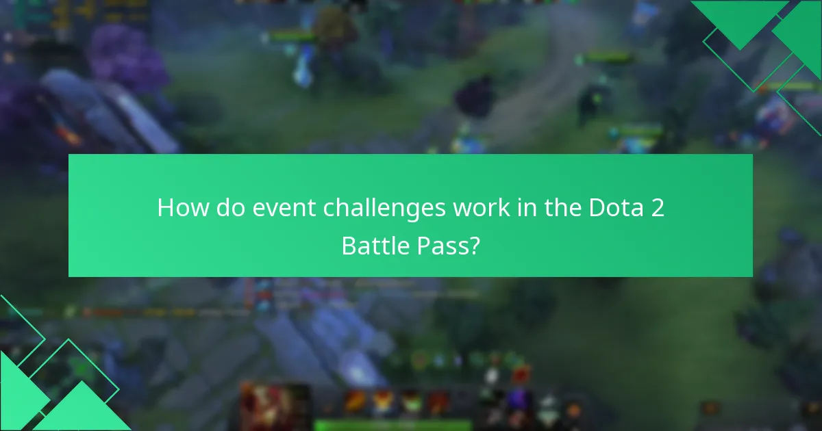 How do event challenges work in the Dota 2 Battle Pass?