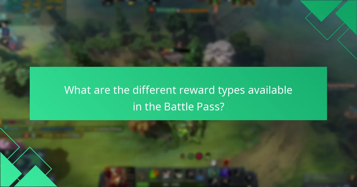 What are the different reward types available in the Battle Pass?