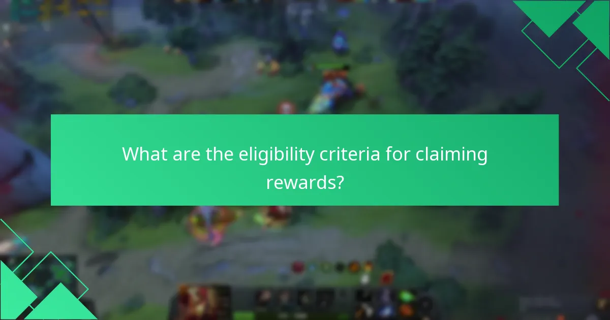 What are the eligibility criteria for claiming rewards?