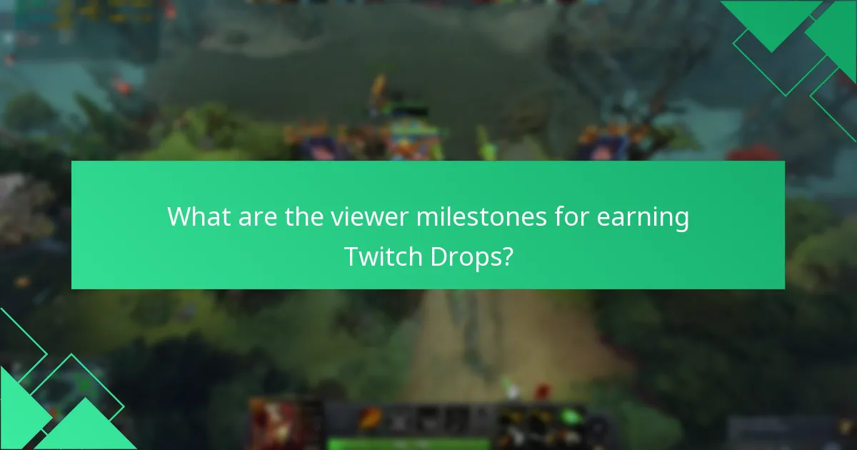 What are the viewer milestones for earning Twitch Drops?