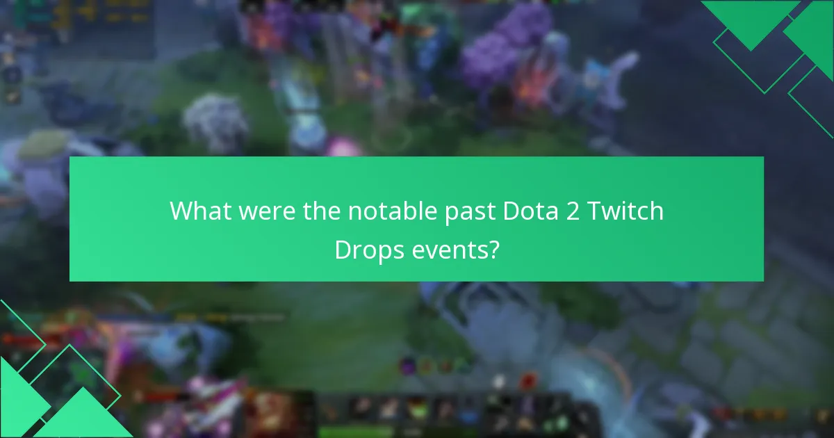 What were the notable past Dota 2 Twitch Drops events?